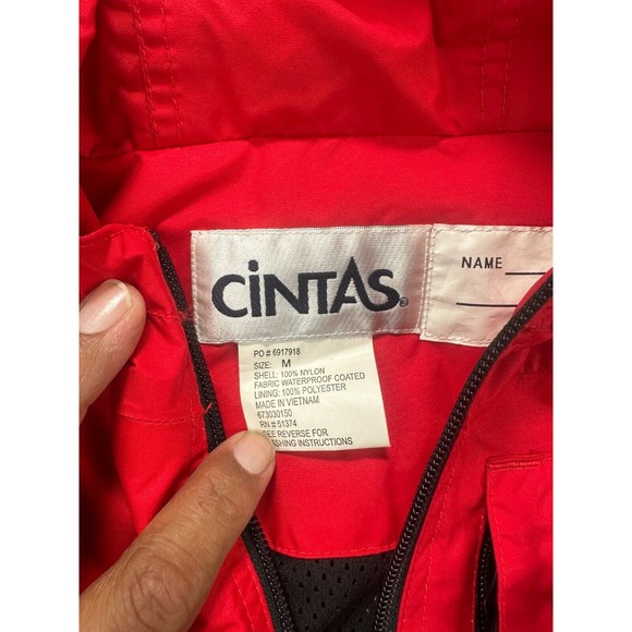 DISH Network Cintas Waterproof Hooded Jacket Mens Medium Full Zip, 3 Pocket - Picture 3 of 7